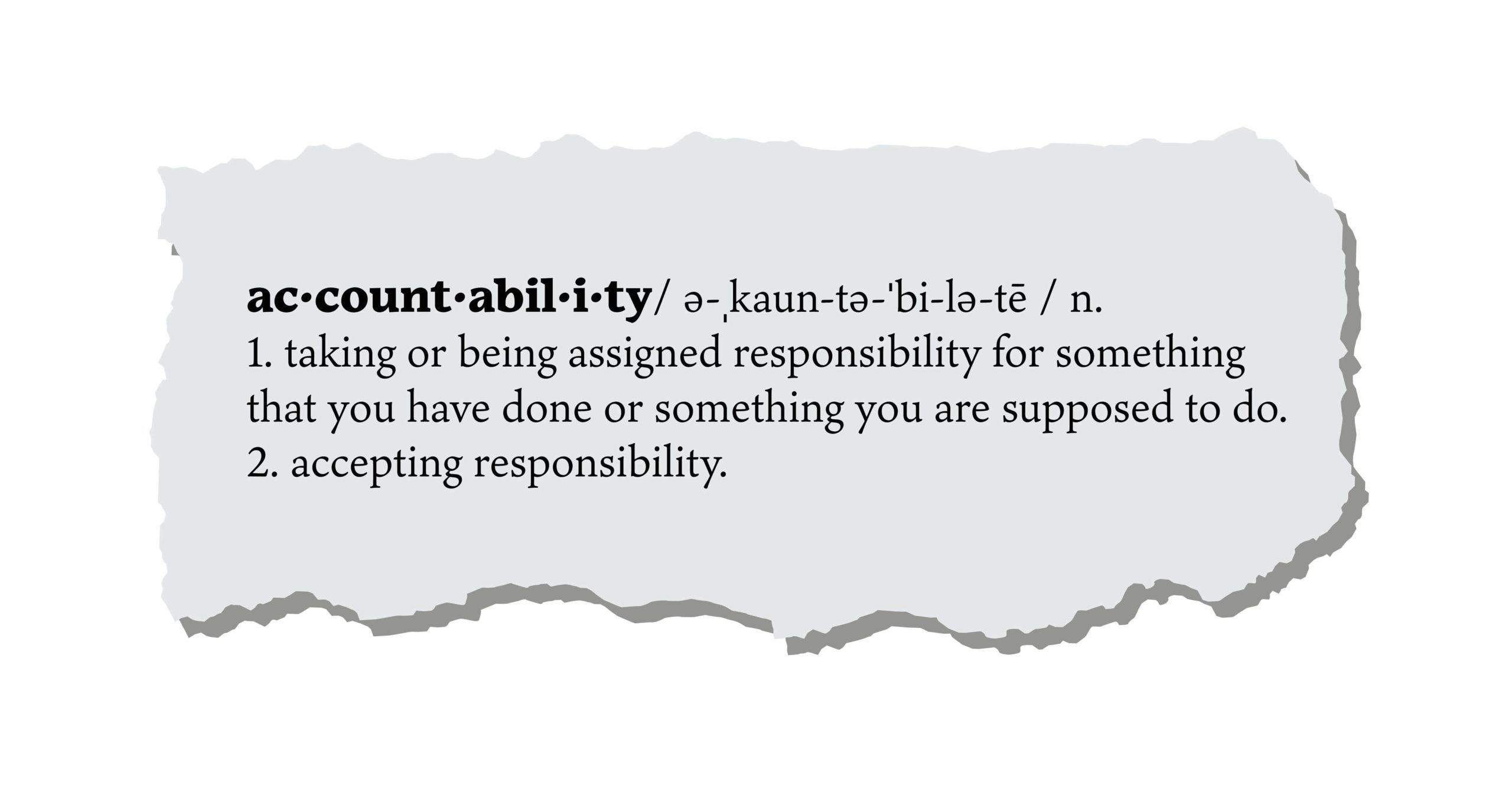 Image of the definition for accountability